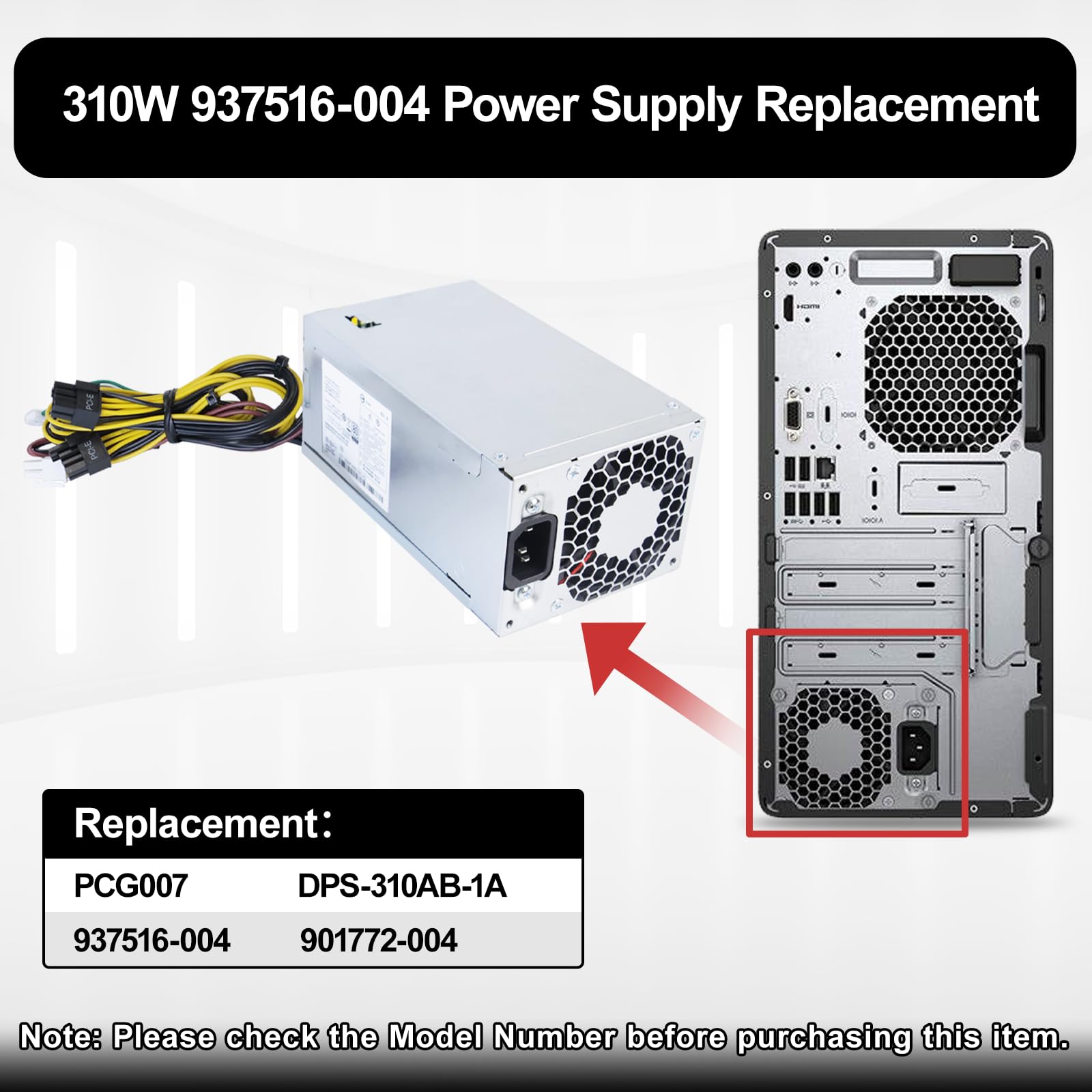 HP PCG007 937516-004 310W 電源 LXun Fonte de alimentação PCG007 310W 937516-004 atualizada